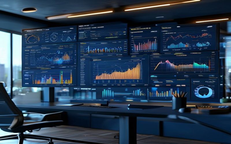 Business analytics dashboard with data visualization